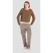 Replay Womens Crew Neck Knitwear Acid Wash Cropped Knit Jumper Green