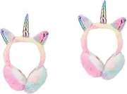 [WRITWAA] 2 Pcs Earmuffs Christmas Headband Toddler Headbands Christmas Ear Cover Winter Ear Warmers Ear Cuffs for Men Caps for Men Kids Man Miss Plush Hat Pink Girl