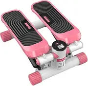 Fitness Mini Stepper with Resistance Bands and LCD Monitor, Up-Down Stepper for Beginners and Advanced Users, Small and