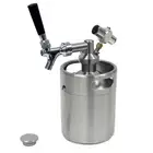 2L 64oz Stainless Steel Mini Keg Growler & CO2 Tap Faucet System Pressure Gauge