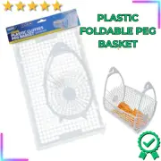 1x Plastic Pegs Basket Hanging Clothes Clips Foldable Laundry Storage Container