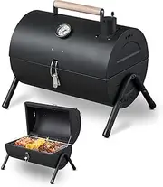 Outvita Portable Charcoal Grill, Tabletop Multi-functional Barbecue Smoker, Small BBQ Grill for Outdoor Cooking Camping Hiking Picnic Garden Beach Party