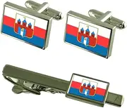 [Select Gifts] Bydgoszcz City Poland Flag Cufflinks Tie Clip Box Gift Set