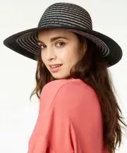 INC International Concepts I.N.C. Multicolor Stripe Floppy Hat Black NWT! $32.50