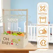 Baby Crate Basket with Handle Practical Infant Storage Crate with Hangers xilxI