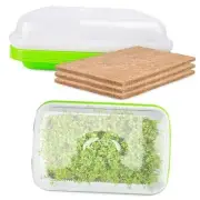 Microgreens Growing Trays with Lids and Coconut Fiber Mat,Seed Sprouter Pack 3