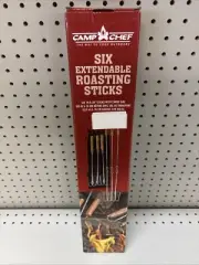 Camp Chef 6 Wooden Handle Extendable Roasting Sticks Up to 30" with Bag New