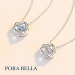 <PORABELLA>925純銀鋯石項鍊 跳動的心純銀項鍊 新款輕奢設計款項鍊 INS風 藍寶石項鍊 NECKLACE