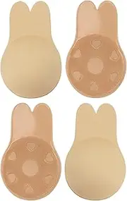 [TOZLU] 2 Pairs Sticky Bra, Strapless Backless Bra Adhesive Invisible Lift Up, Reusable Push Up Breast Lift Nipple Covers Patch for Women