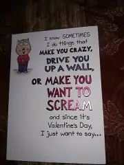 Recycled paper greeting Valentine card for all/ I know I sometimes I do things t