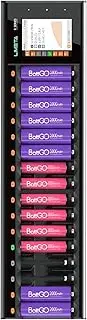 LIMETA 16-Slot Universal Battery Charger AA AAA, USB Type-C, LCD Display, Rechargeable, Quick Charger, Batteries 18650 Li-lon LiHv Ni-MH Ni-Cd