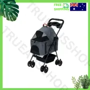 Pet Stroller 3-in-1 Carrier, Car Seat & Stroller with Locking Swivel Wheels Grey
