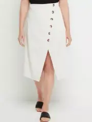 Sussan - Womens Button Front Skirt with Split - Size 12 RRP $89.95