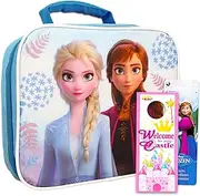 Frozen Anna and Elsa Lunch Bag Bundle for Toddlers, Kids - 6 Pc Frozen Insulated Lunch Box Set for Girls with Stickers and Accessories (Frozen School Supplies Set)
