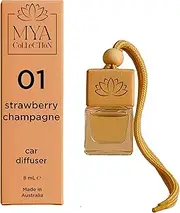 Mya Collection Strawberry Champagne Luxury Car Diffuser with Vent Clip | Long Lasting Car Scent Air Freshener | Strawberry Champagne Premium Fragrance Oil