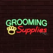 NEW "GROOMING SUPPLIES" w/LOGO 30x12x1 INCH LED FLEX WINDOW INDOOR SIGN 30946