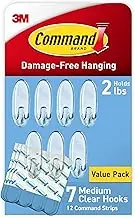 Command Medium Clear Oval Value Pack, 7 Hooks and 12 Strips, CL091-7NA