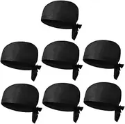 [BRIGHTFUFU] Pcs Kitchen Chef Hat Comfortable Washable Turban Hat for Men Women Simple Style Elastic Cotton Black