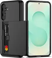 for Samsung Galaxy S25 Plus Case/Samsung Galaxy S24 Plus Case with Card Holder (Store 2 Cards)Wallet Case Slim Dual Layer Protective Shockproof Hidden Card Slot Phone Case for S25 Plus/S24 Plus,Black