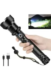 1200000LMS Super Bright XHP90.2 LED Flashlight Rechargeable Tactical Zoom Torch