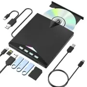 External CD/DVD Drive for Laptop, 7-in-1 USB 3.0 Portable CD/DVD Burner with ...