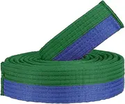 [uxcell] Taekwondo Colored Ranking Belt, 1.6" x9.2Ft 2.8M Polyester Martial Arts Judo Karate Belt for Coach Teaching Practice, Green-Blue