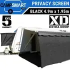 Campsmart XD 4.9m Black Caravan Privacy Screen 1.95m Extra Drop Roll Out Awning