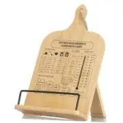 Bamboo Cookbook Stand, Sturdy Cook Book Holder, Recipe Kitchen Conversion Chart