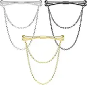 [Simsky] Pack of 3 Tie Pins, Shirt and Lapel Pin - Stylish Tie Clips for the Modern Gentleman!, 12, Alloy, none