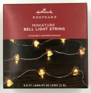 Hallmark Keepsake Miniature Bell Light String 9.8 Ft 30 LED 6-Hour Timer NEW