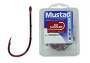 100 x Mustad 92668NPNR Red Baitholder Chemically Sharpened Fishing Hooks