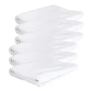 6x Jason Commercial Premium Cotton Astor Bathroom Face Washer 33x33cm WHT 600GSM