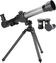 Kids Telescope with Tripod | Optical Refractor Telescope with HD Eyepieces | Portable Monocular for Moon, Star and Landscape Observation