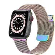 ZUSLAB Apple Watch Series 7 6 5 4 3 2 1 SE 2-Piece Style Steel Mesh Strap Band 38mm 40mm 41mm - Colorful