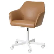TOSSBERG / MALSKÄR swivel chair, Grann light brown/white