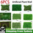 6X Artificial Plant Wall Panels Fake Vertical Grass Hedge Garden Ivy Mat Foliage