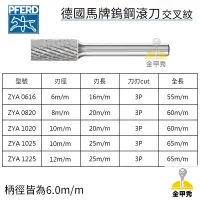 在飛比找蝦皮購物優惠-【金甲秀】德國製 PFERD 馬牌 ZYA 6mm柄 超硬鎢