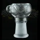Clear Pyrex Bubble Reverse Female Glass on Glass Art Slide Bowl 14mm 18mm