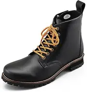Daytona HBS-003 Motorcycle Short Boots, Genuine Leather, Cowhide Leather, Built-in Shift Pads, Side Zip