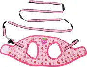 PENIKOKO Strawberry Pattern Dog Harness with Breathable Pulling Rope for Walking Puppies and Cats Extra Long Leash for Comfortable Outings Fashionable Pet Gear
