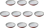 Set of 10 Red Glazed 7.5 Noodle Bowls [8.7 x 2.1 inches (22 x 5.3 cm) | Setomonohonpo
