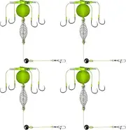 Carp Rig | 4X Stainless Steel Hook Carp Fishing Gear Equipment | Sports & Outdoor Recreation Accessories, Bait Holder for Freshwater and Seawater
