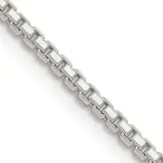 28 Inch Sterling Silver 1.7mm 8 Sided Diamond-Cut Box Chain