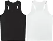 [THUCHENYUC] Ekko Beaters for Men, Ekko Beaters Tank Tops Men Compression Muscle Shirts for Men Workout Shaper Vest(Black+White,Large)