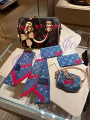 Louis Vuitton Takashi Murakami LV TM Card Key Case Pochette Cl m14938 Cherry Gi