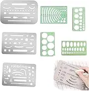 Pack of 7 Hole Stencils Technical Drawing Eraser Stencil Technical Drawing Drawing Stencil Metal Eraser Stencils Made of Stainless Steel Mechanical and Architectural Drawings
