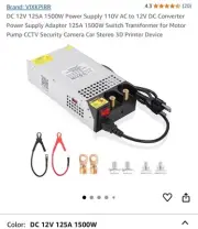 12V 125A 1500W DC Switching Power Supply Adapter PSU AC 110V / 220V-DC