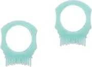 Healeved 2pcs Convenient Travel Toothbrush Mini Soft Bristle Oral Care Kit for Kids Gum Cleaner Ring for Easy Brushing