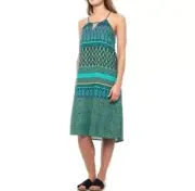 Prana Nari Midi Sun Dress Green Blue Womens Size XS Halter Lightweight New