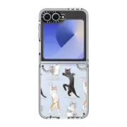 Galaxy Z Flip6 Clear Case PARTY CATS
